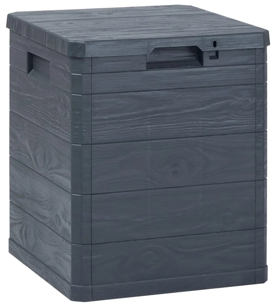 45684 vidaXL Caixa de arrumação para jardim 90 L antracite
