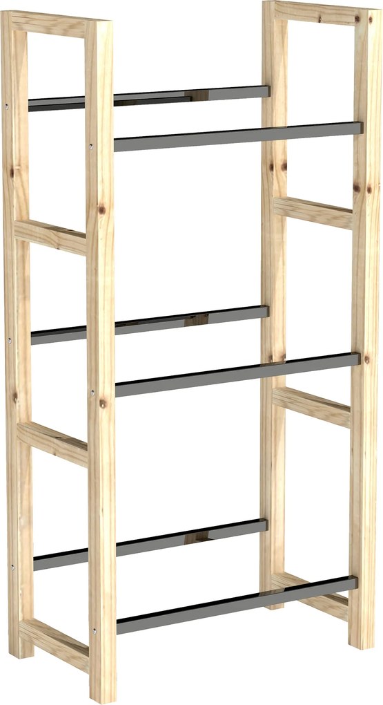 Outsunny Estante para 3 caixas de bebidas Estante de madeira com 3 níveis 56 x 32 x 112 cm madeira natural | Aosom Portugal