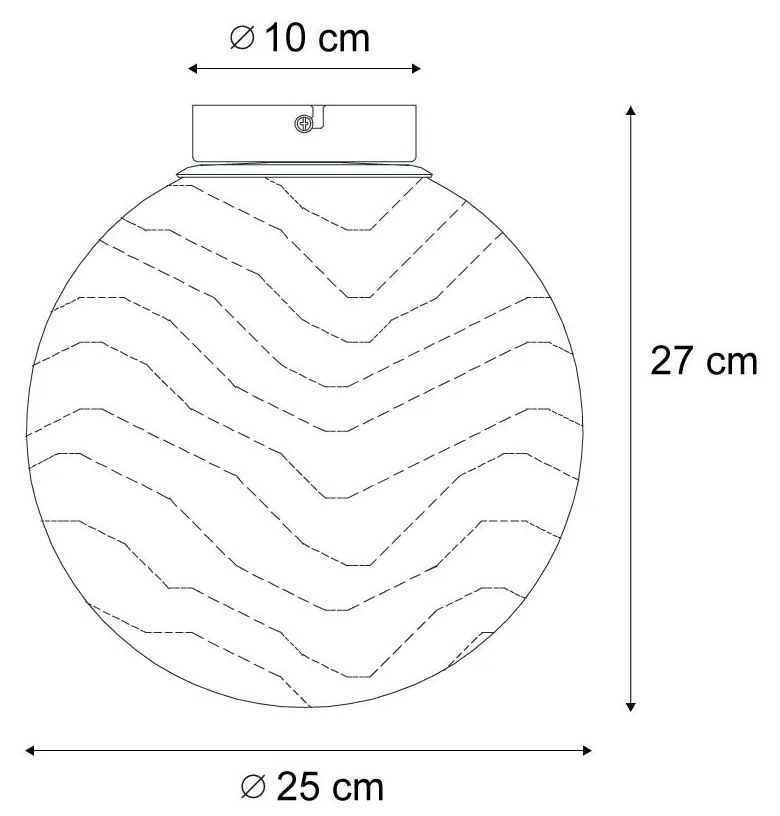 Candeeiro de Teto Design Latão com Vidro Desbotado Branco - Pillon Design