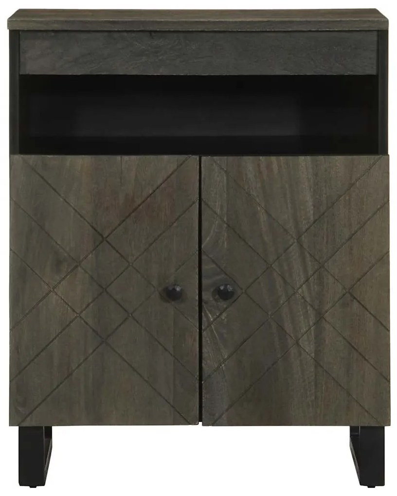 Aparador preto 60x33x75 cm madeira de mangueira maciça