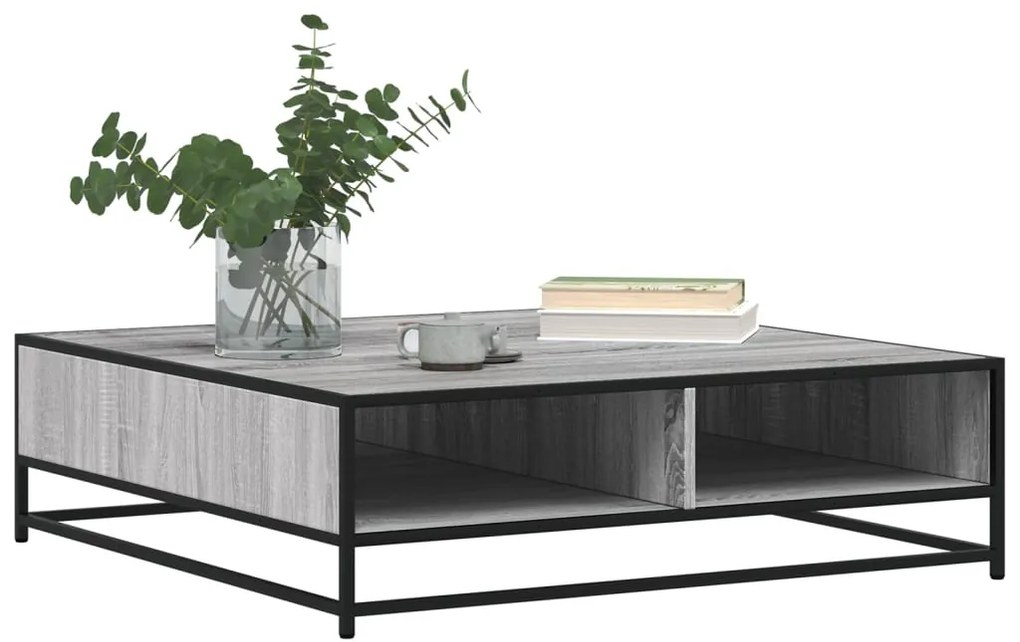 Mesa de centro derivados de madeira e metal cinzento sonoma