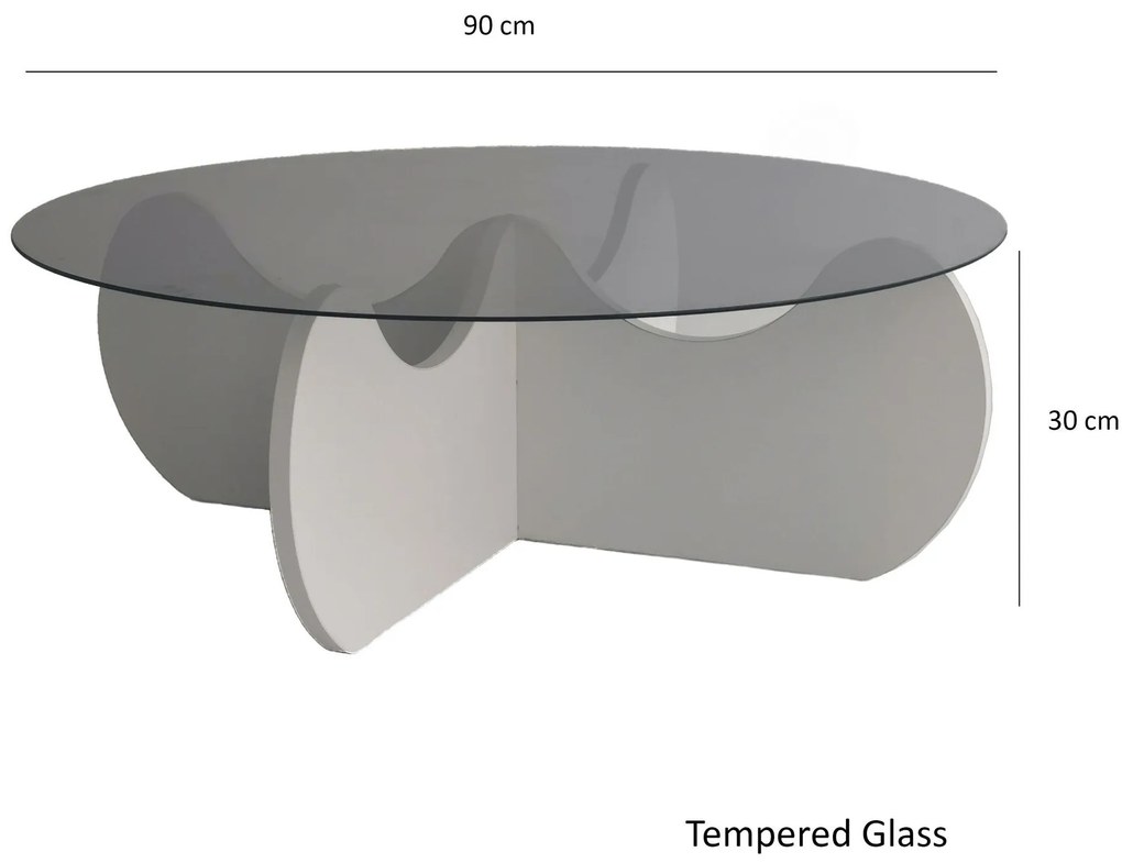 Mesa de Centro Himalayas – Branco – 90x30x90 cm