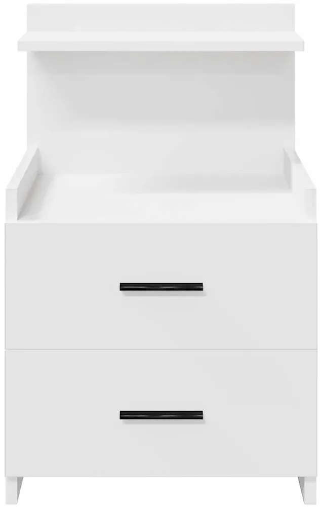Mesa de cabeceira com 2 gavetas 40x36,5x62 cm branco