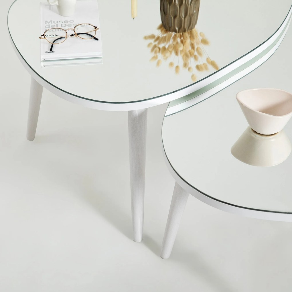 Conjunto de Mesas de Apoio Gusto – Branco – 75x38x55 cm e 75x41x55 cm