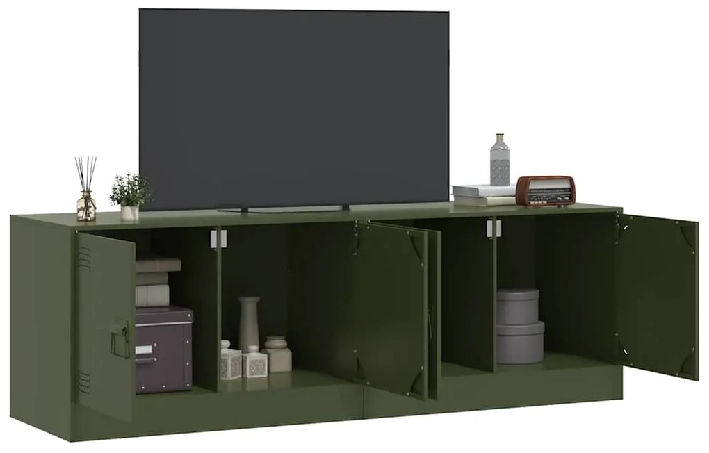 Móveis de TV 2 pcs 67x39x44 cm aço verde azeitona