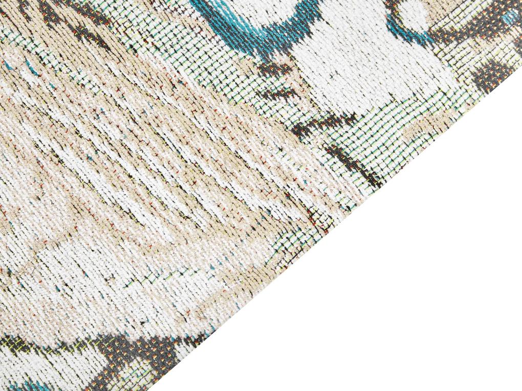 Tapete de algodão com motivo de aves multicolor 140 x 200 cm ARIHA Beliani