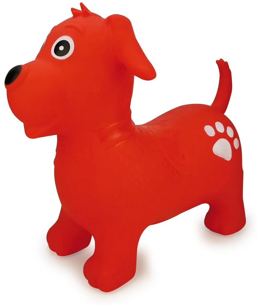Cão vermelho insuflável Saltitante Infantil com bomba