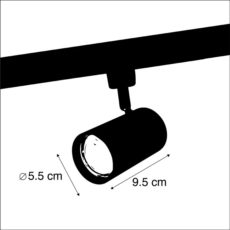 LED Foco de Trilho Inteligente Preto Monofásico c/ Wifi GU10 - Iconic Jeana Moderno