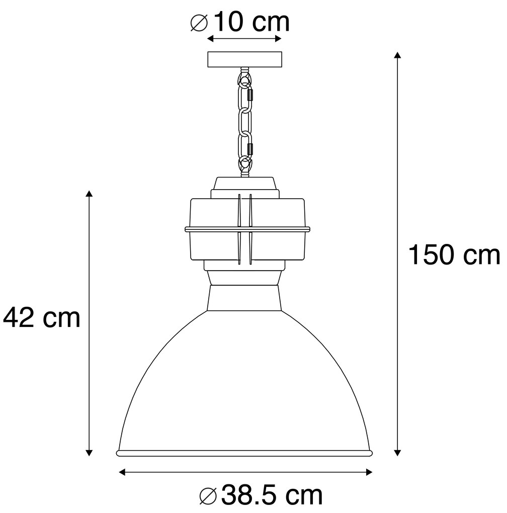 Conjunto de 2 lâmpadas industriais suspensas pequenas branco mate - Sicko Industrial