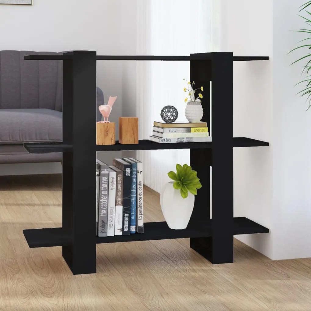 811548 vidaXL Estante/divisória 100x30x87 cm preto