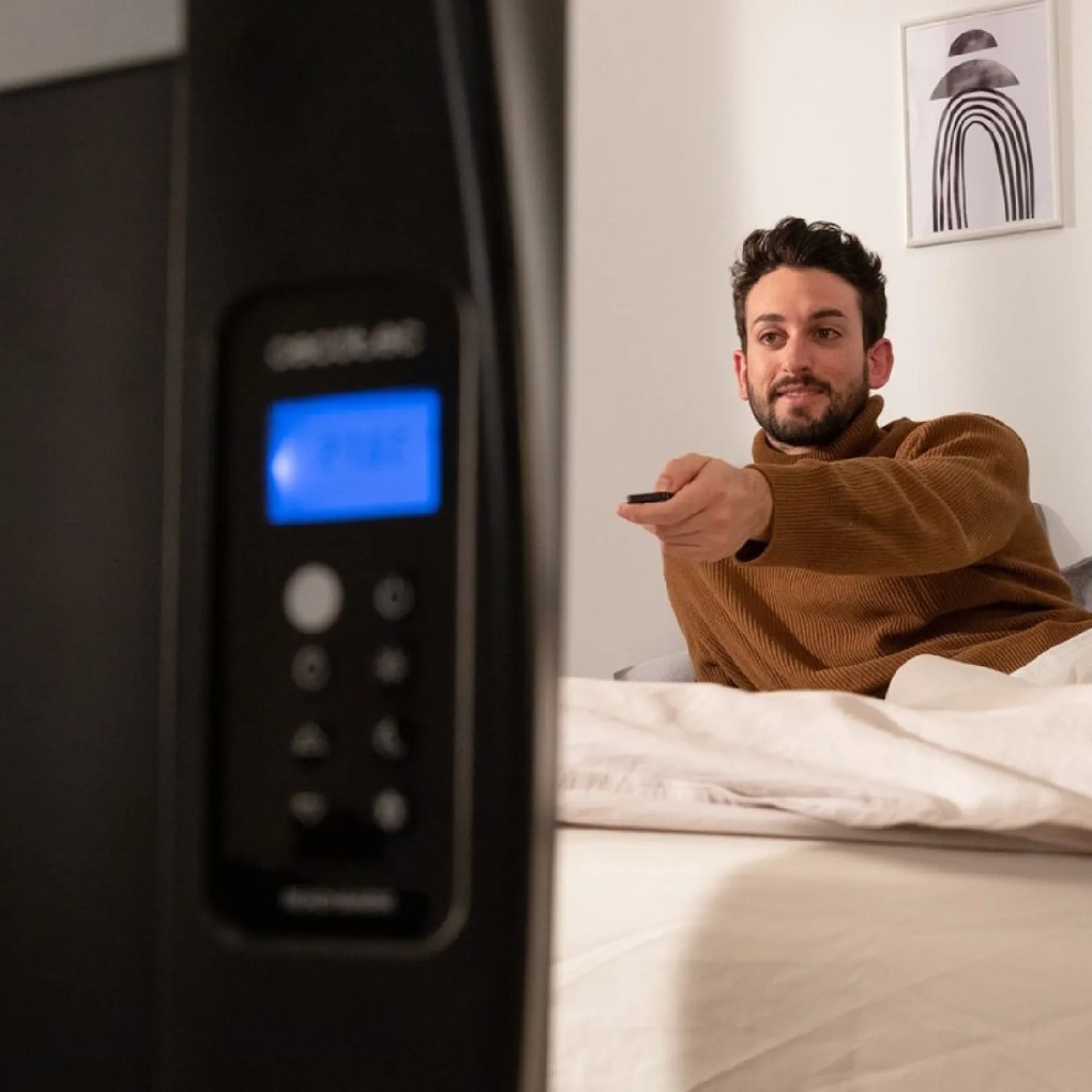 Aquecedor Emissor térmico ReadyWarm 1200 Thermal Preto 6 elementos e 900 W, ecrã LCD, controlo remoto, temporizador programável