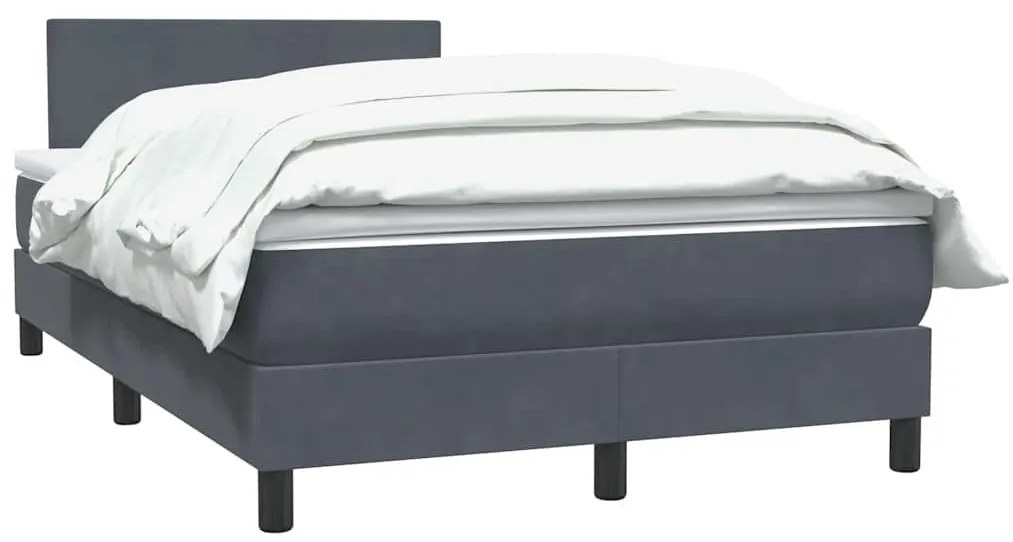 Cama boxspring com colchão 120x220 cm veludo cinzento-escuro