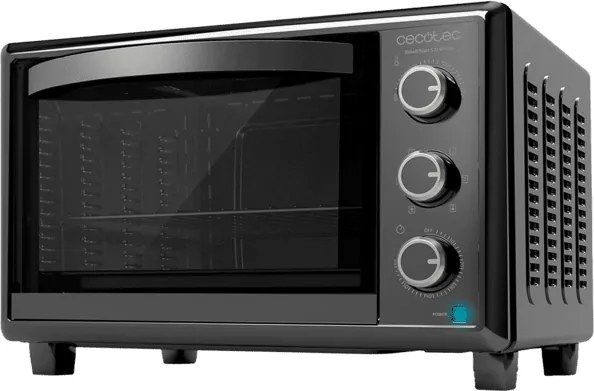 Mini-forno de convecção de 26 litros Bake&Toast 2600 Black 4Pizza com pedra especial para pizzas e 6 funções diferentes.