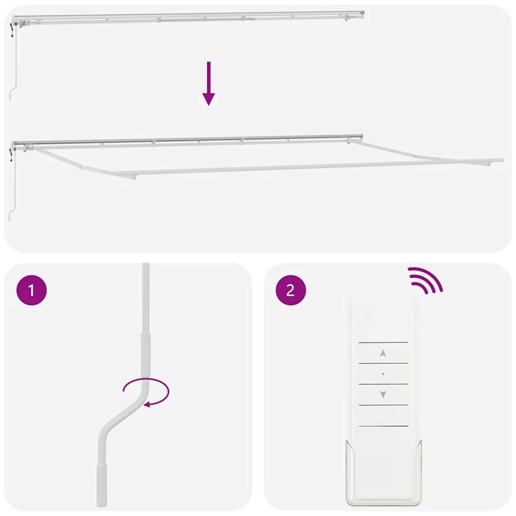 Toldo Retrátil Branco 600 × 300 cm Branco