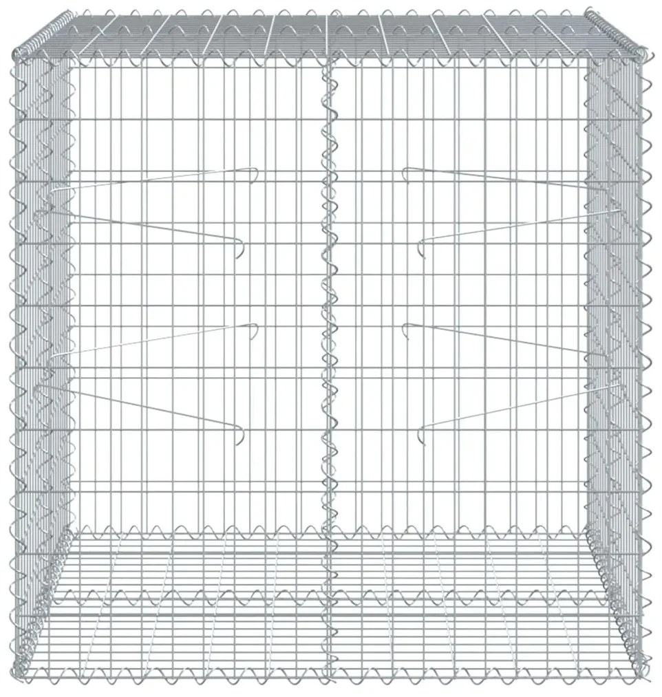 Cesto gabião com cobertura 100x100x100 cm ferro galvanizado