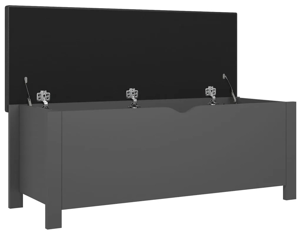 Caixa arrumação c/ almofadão contraplacado 105x40x45 cm cinza