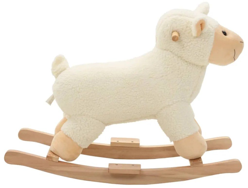 Animal de baloiçar ovelha em pelúcia 78x34x58 cm branco