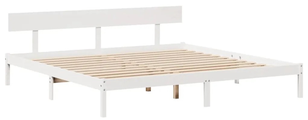 Cama sem colchão 180x200 cm madeira de pinho maciça branco