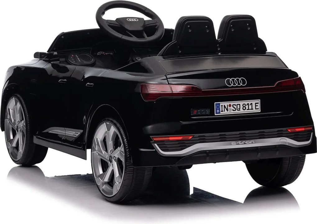 Carro elétrico para Crianças 12V 4x4 Audi SQ8, Rodas de espuma EVA, comando, assento Couro ecológico Preto