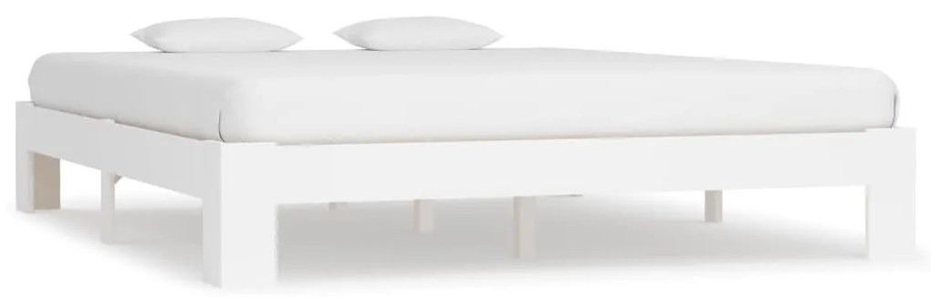 Estrutura de cama 160x200 cm pinho maciço branco