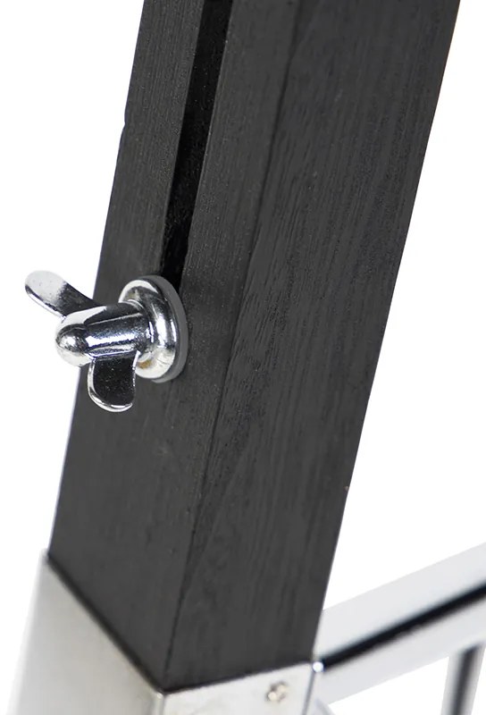 Candeeiro de pé tripé preto com cúpula 45cm linho branco