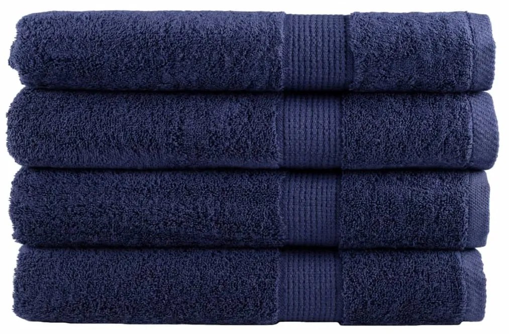 Toalhas premium SOLUND 4 pcs 100x200 cm 600 gsm azul-marinho