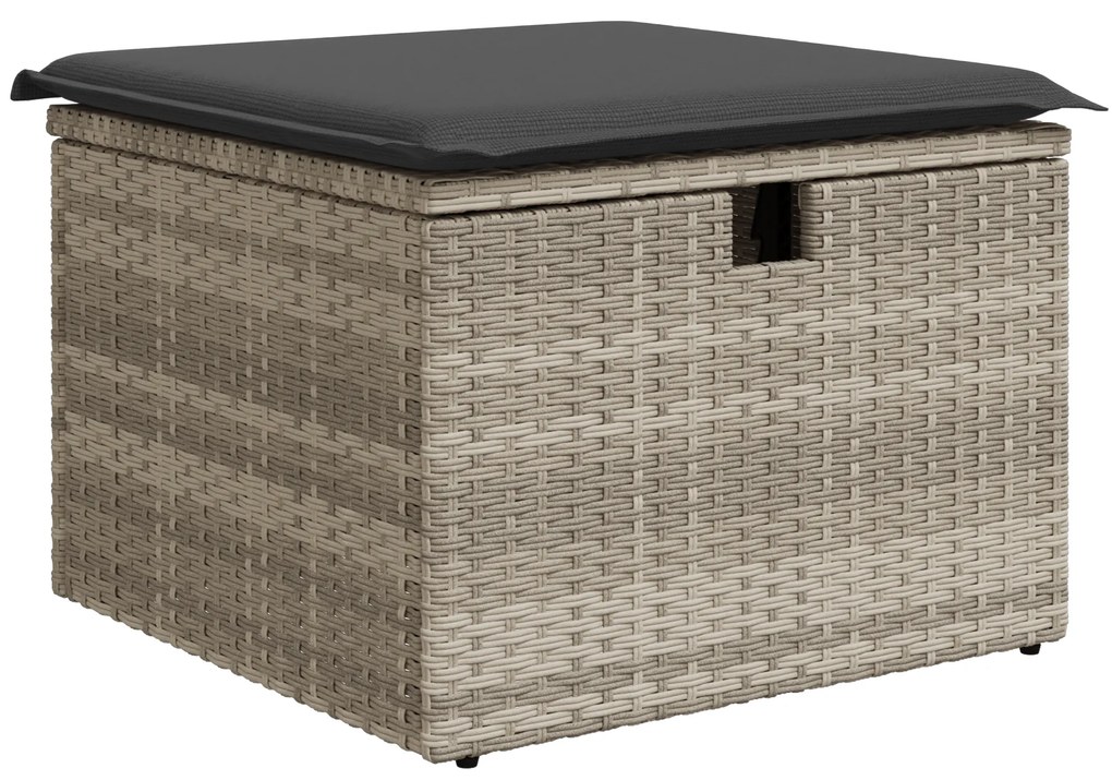 Conjunto de Sofá de Jardim de 7 Peças com Almofadas Cinzento-Claro Vim