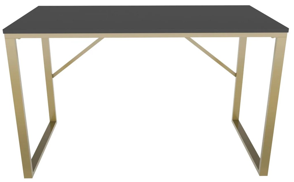 Secretária de Estudo Layton - Dourado e Antracite - 120x60x74 cm