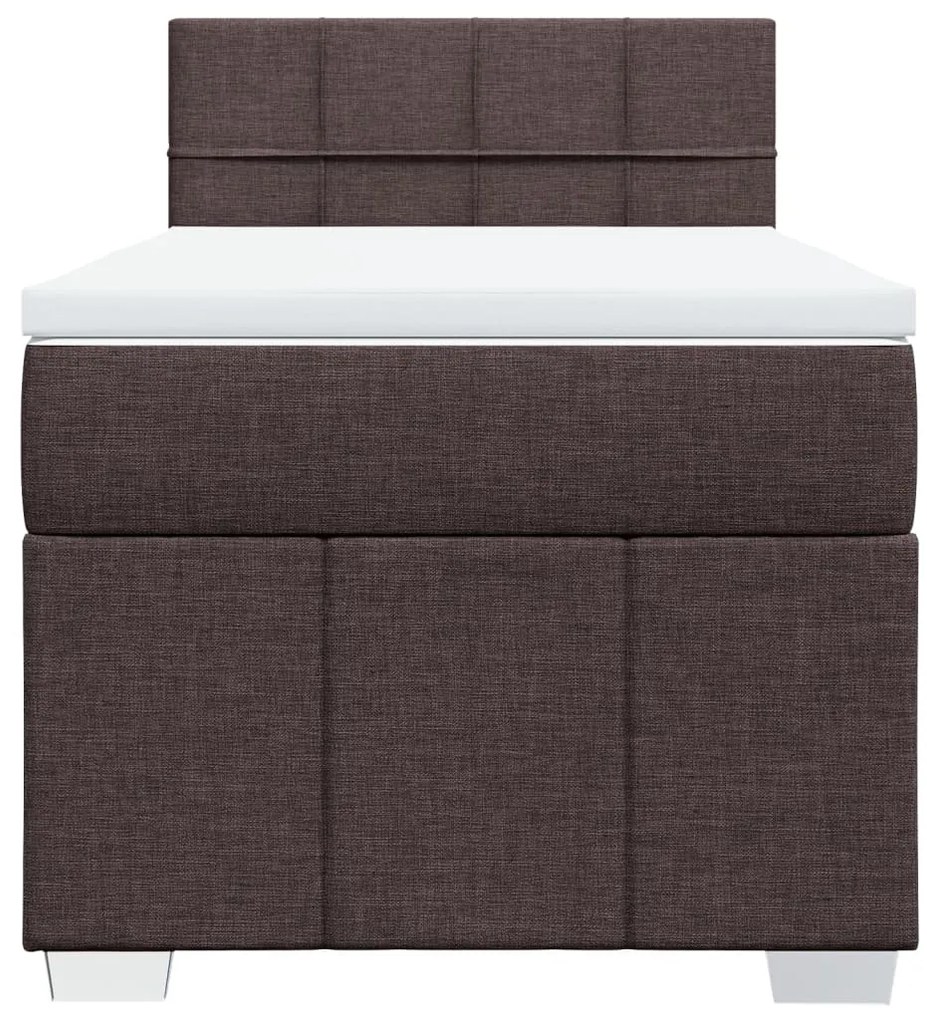 Cama com molas/colchão 80x200 cm tecido castanho-escuro
