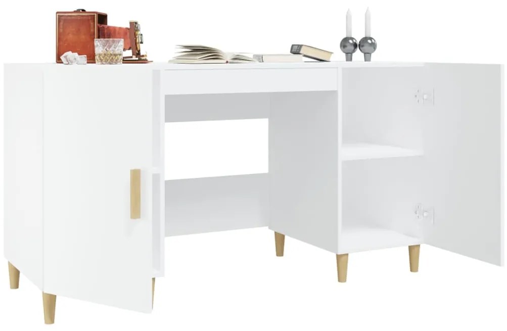 Secretária 140x50x75 cm derivados de madeira branco