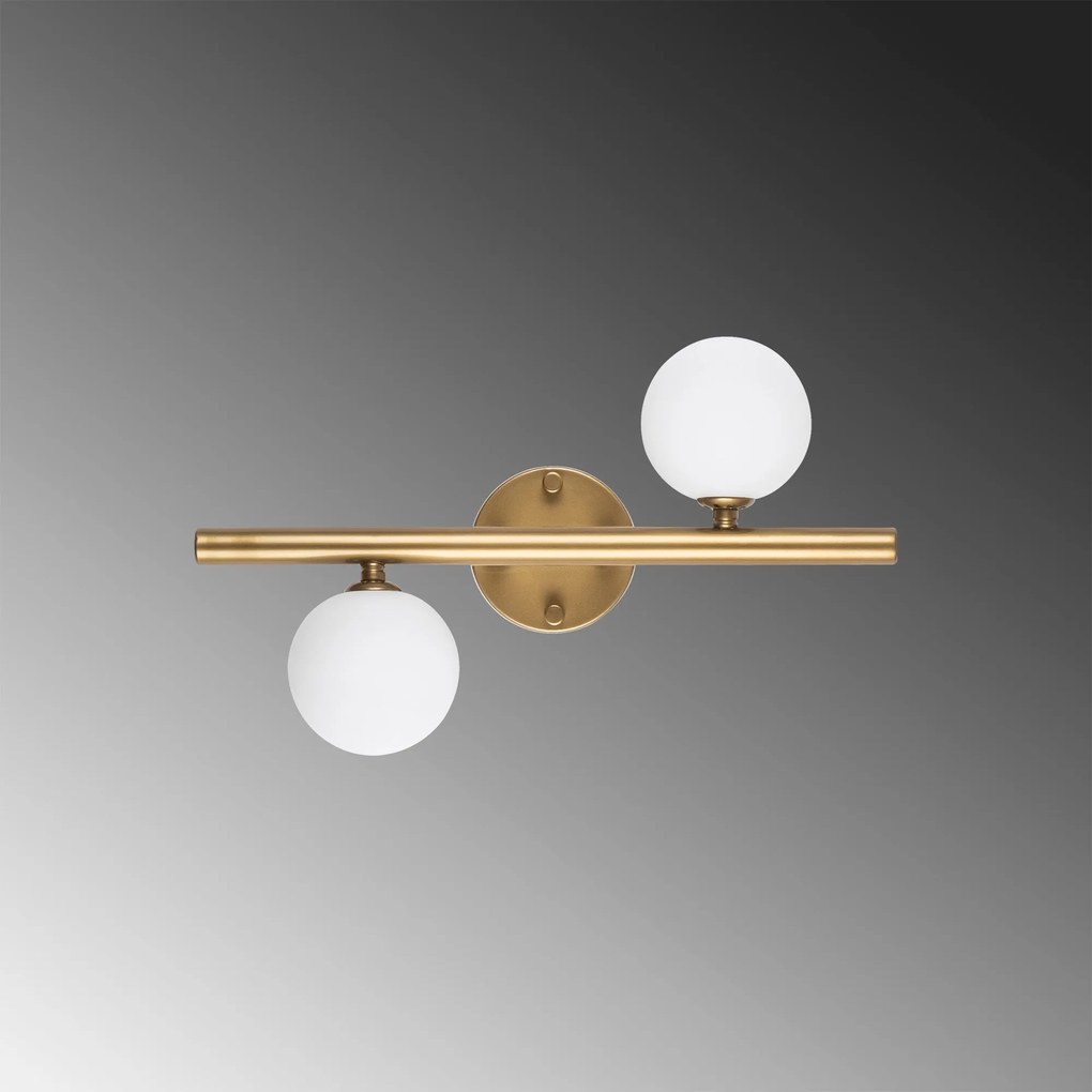 Candeeiro de Parede Domino – Dourado – 40 x 12 x 26 cm