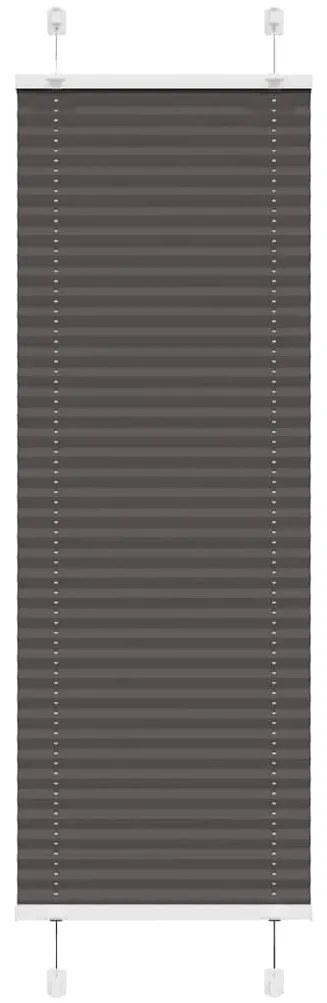 Preto Plissada Cega 40x100 cm Largura Tecido 39,4 cm Poliéster