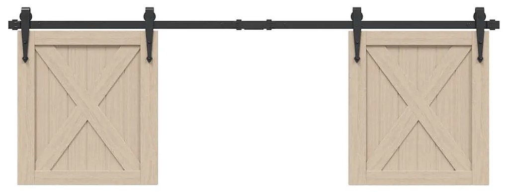 vidaXL Kit p/ porta de armário deslizante 152 cm aço carbono