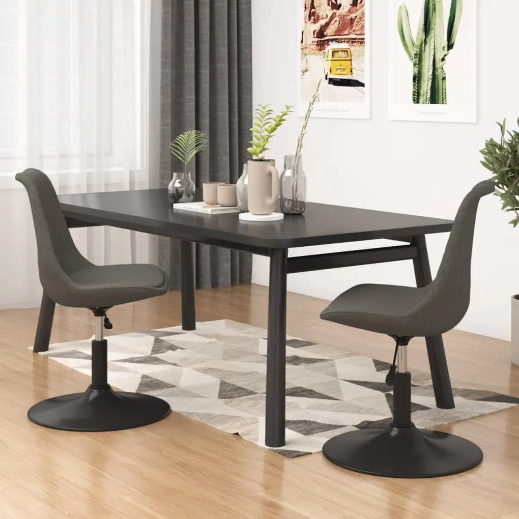 vidaXL Cadeiras de jantar giratórias 2 pcs veludo cinzento-escuro