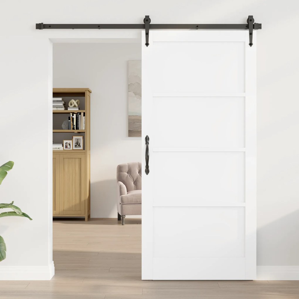 Porta Deslizante vidaXL com Conjunto de Acessórios Branca 93x202 cm Ma