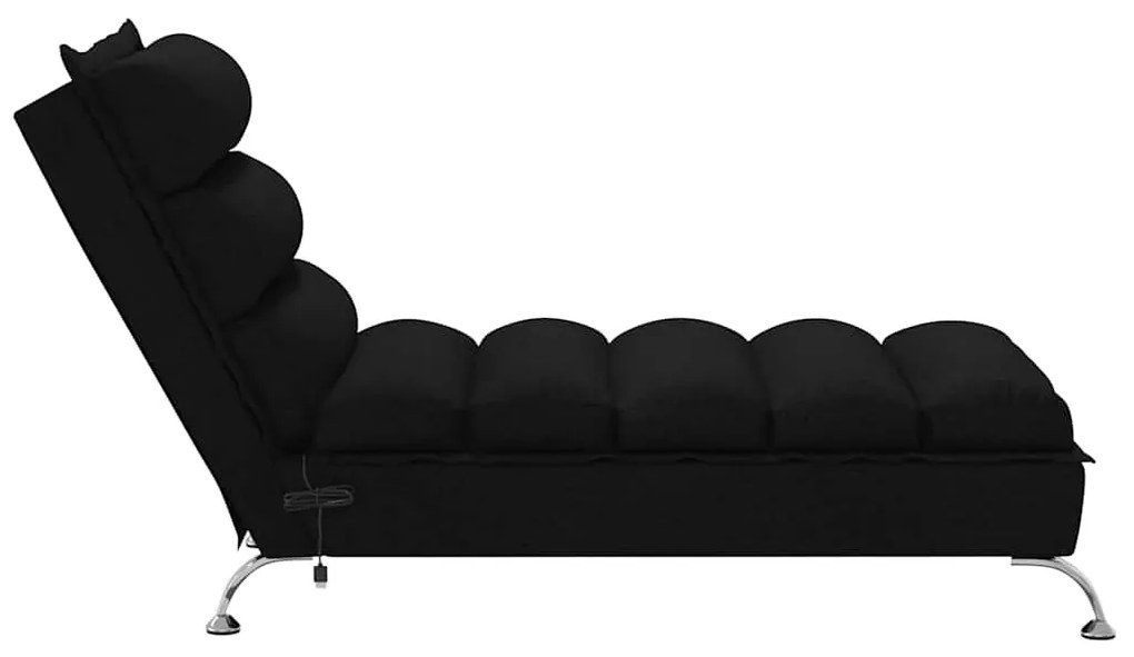 Chaise lounge de massagem com almofadões tecido preto