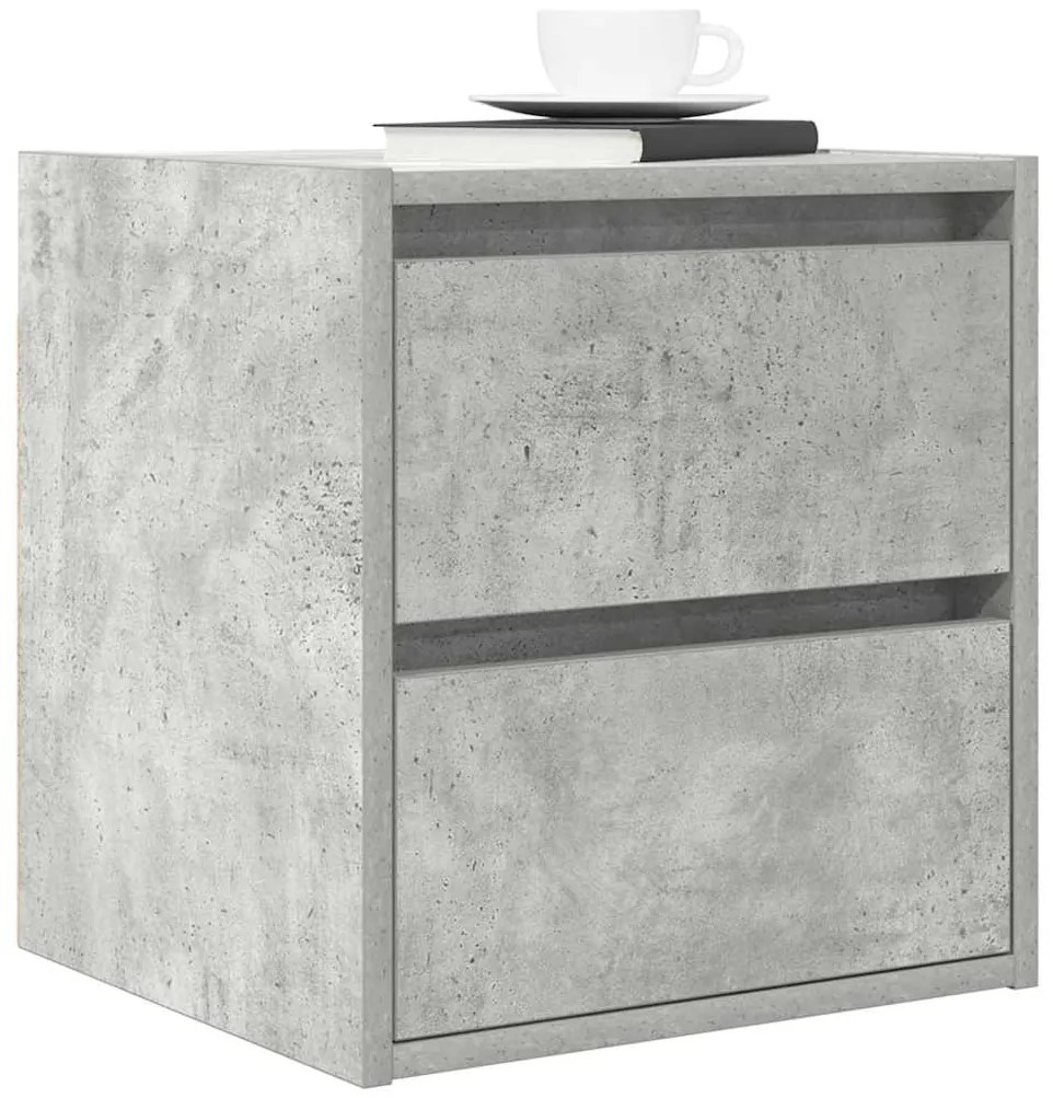Mesa de cabeceira de parede 38x34x40 cm cinza cimento