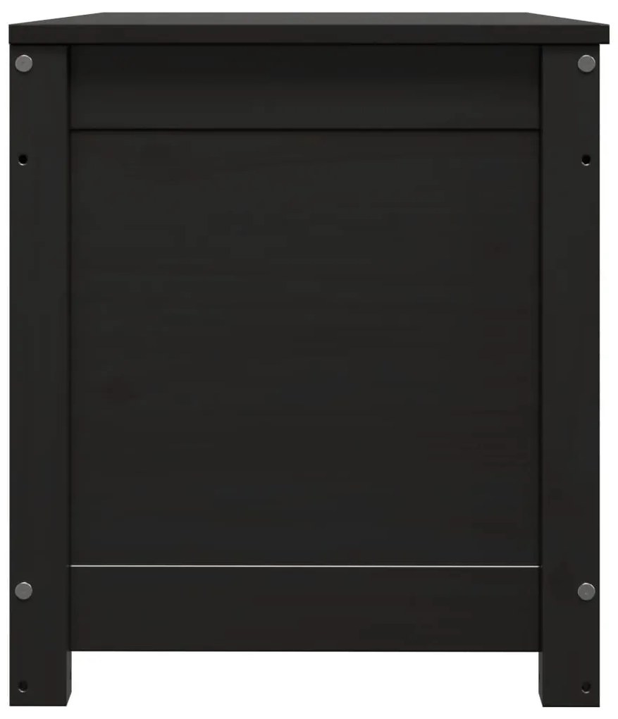 Caixa de arrumação 80x40x45,5 cm madeira de pinho maciça preto