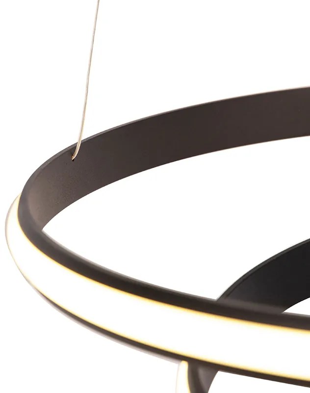 Candeeiro suspenso design preto 55 cm incl. LED - Rowan Moderno