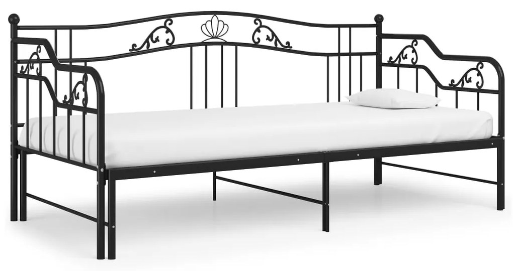 Estrutura sofá-cama de puxar 90x200 cm metal preto