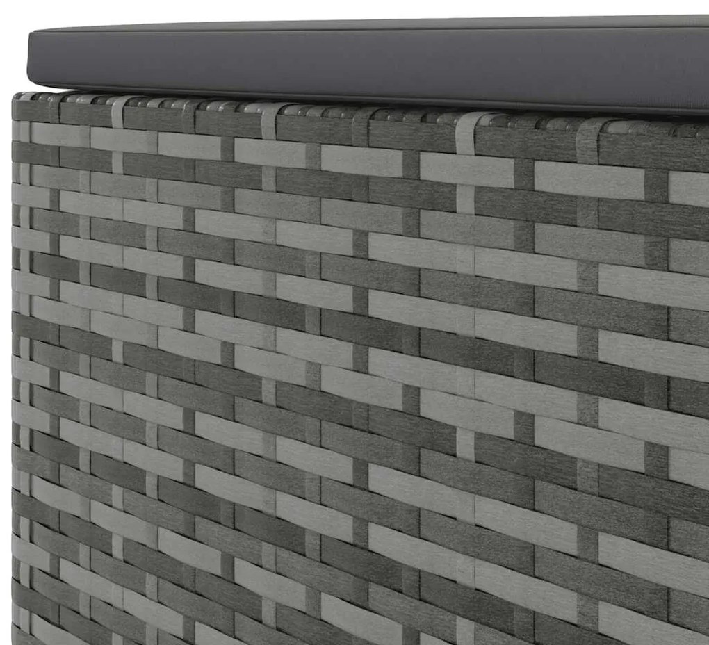8 pcs conjunto lounge de jardim c/ almofadões vime PE cinzento