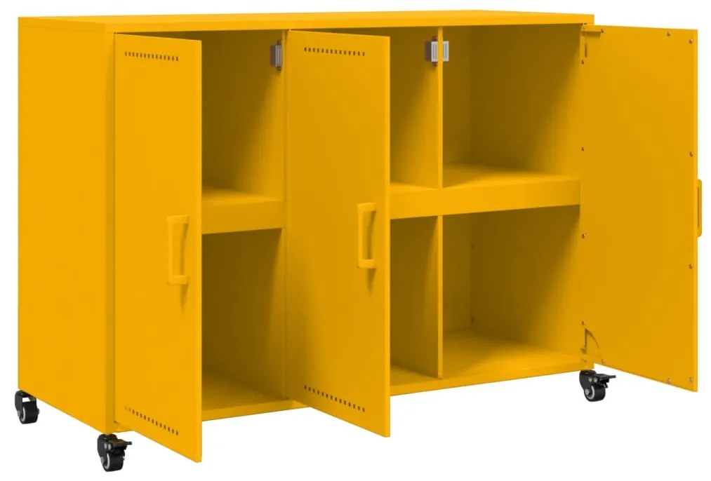 Aparador 100,5x39x72 cm aço amarelo mostarda