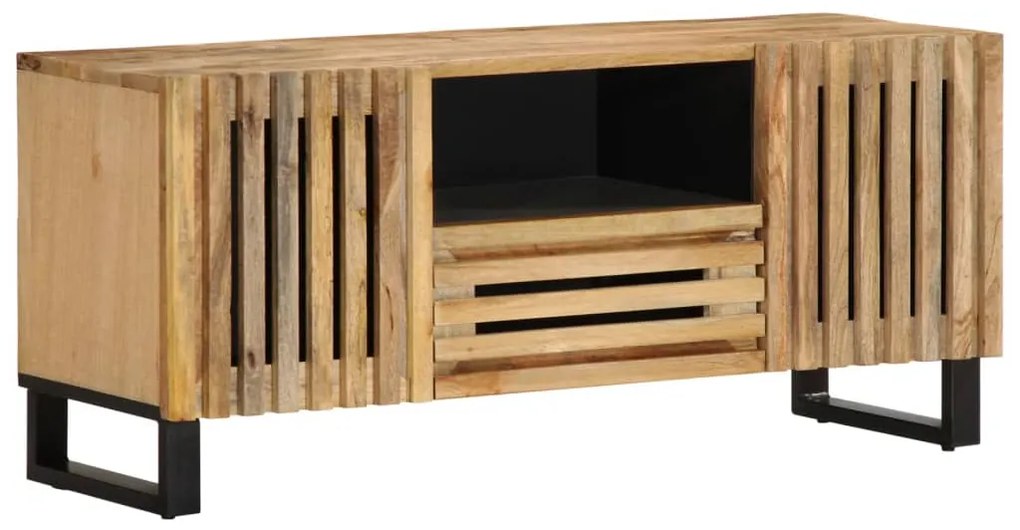 vidaXL Móvel TV 100x34x46 cm madeira de mangueira áspera maciça