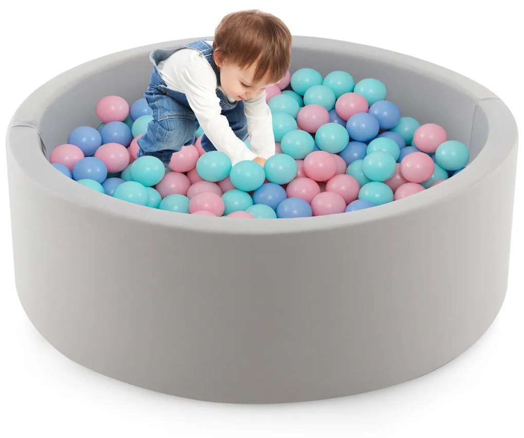 Piscina de bolas de espuma macia e redonda 90 x 30 cm para crianças e bebés com saco de arrumação