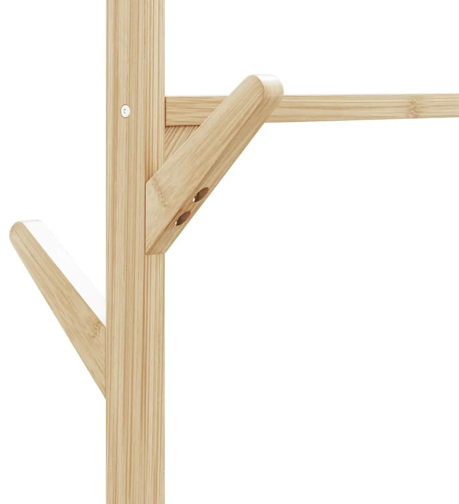 Cabide com prateleiras e rodas 100x38x175,5 cm bambu