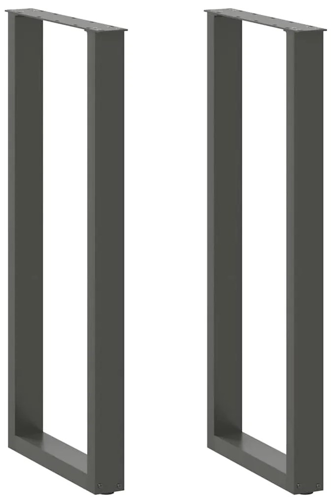 vidaXL Pés para mesa de bar em formato de U, 2 peças, antracite, 50x(110-111) cm, aço