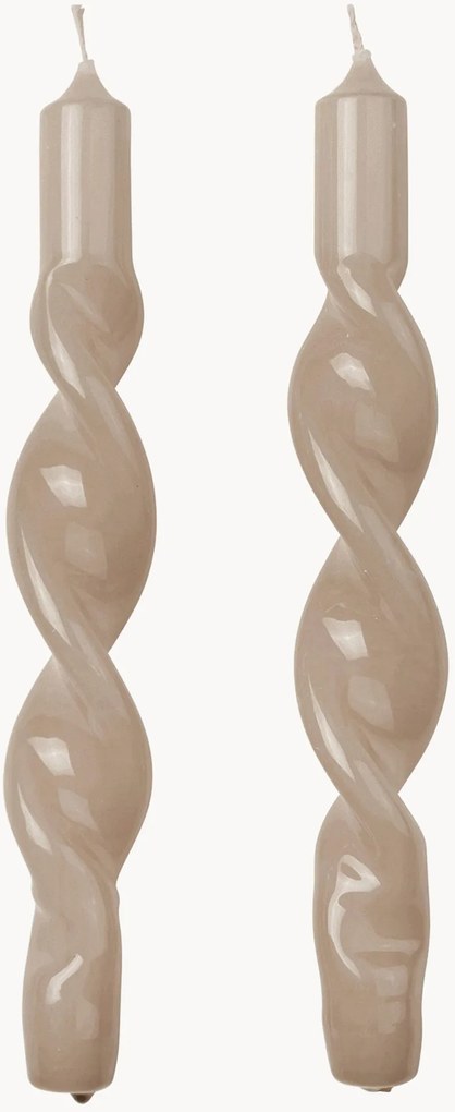 Velas de jantar artesanais Twist, conjunto de 2