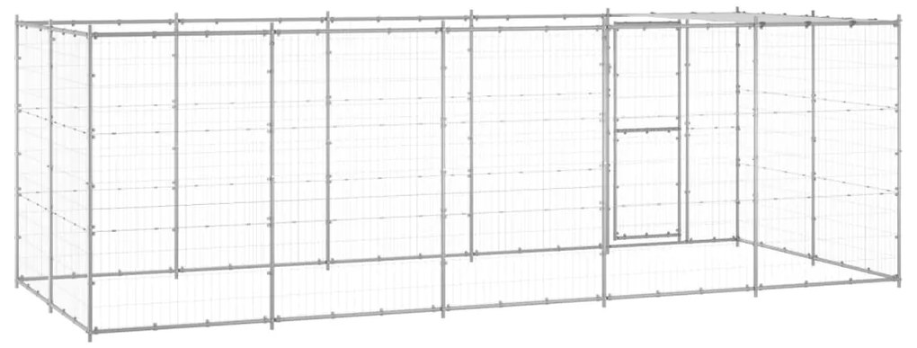 Canil de exterior com telhado 12,1 m² aço galvanizado