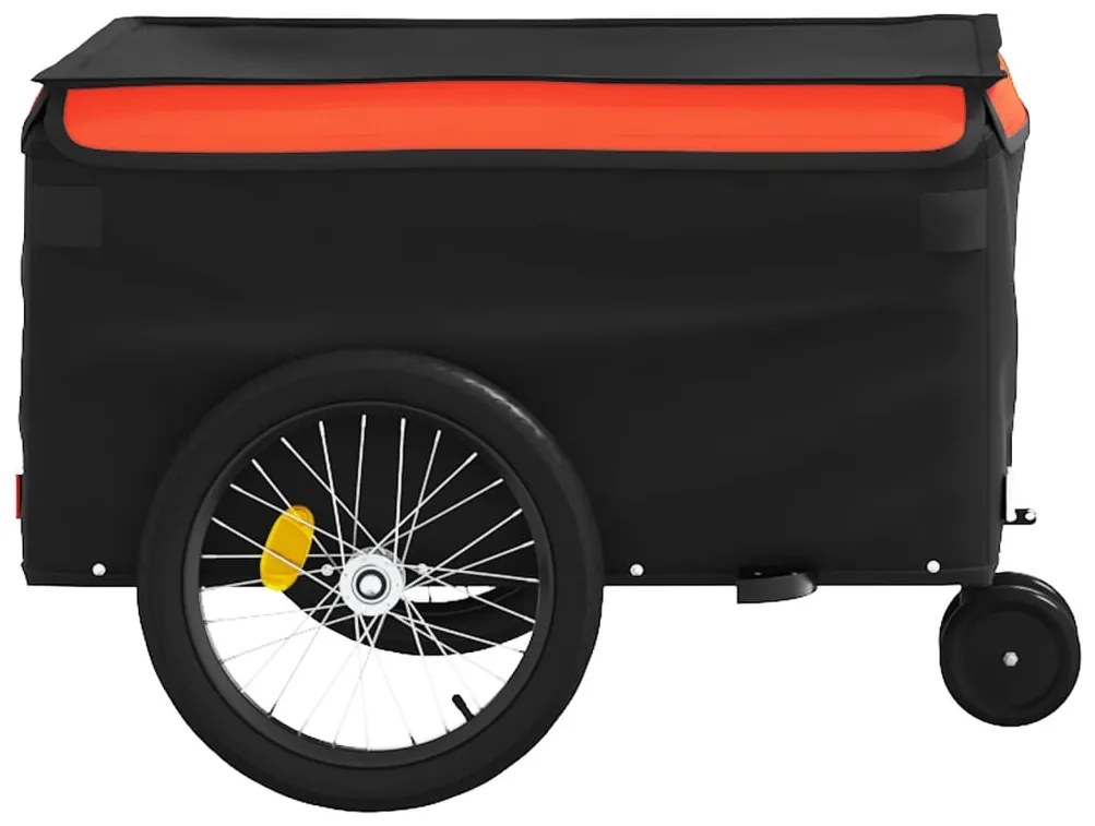 Reboque para bicicleta 30 kg ferro preto e laranja