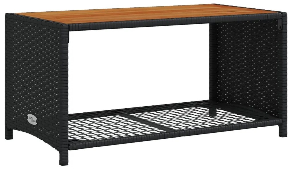 4 pcs conjunto de sofás para jardim c/ almofadões vime PE preto